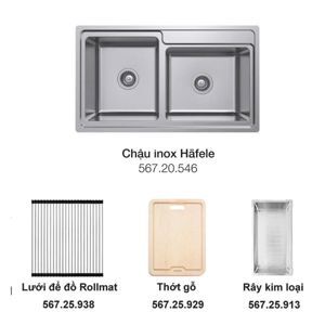 Chậu rửa chén inox Hafele HS20-SSN2S90L 567.20.546