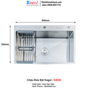 Chậu rửa chén inox Kelas K-8050 (K8050)