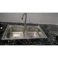 chậu rửa chén inox kích thước 78x43x23 cm kèm vòi rửa chén 304