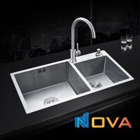 Chậu rửa chén Inox201 cao cấp 2hộc lệch Navier NV-8245L201