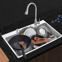 Chậu rửa chén PROTASA PT-B7546. Đúc liền khối SUS304 Tiện lợi, Hiện đại - Combo 5 món bồn rửa chén 1 hộc PT-B7546.