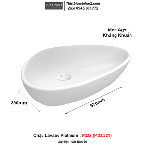 Chậu rửa dương bàn Viglacera Platinum P.23.321