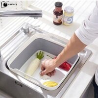 Chậu rửa gấp CAEIORE, Tay cầm bằng silicon Bồn rửa bát, Di động có thể gập lại có phích cắm thoát nước Giỏ đựng trái cây đa chức năng