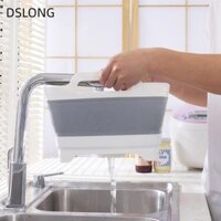 Chậu rửa gấp DSLONG, Tay cầm có thể gập lại Bồn rửa chén, Silicone di động đa chức năng có phích cắm thoát nước Giỏ đựng rau