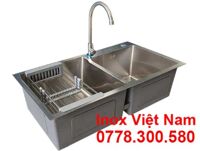 Chậu Rửa Inox Âm Bàn 2 Hộc Lớn Nhỏ CR-112