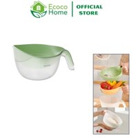 Chậu Rửa Kèm Rổ ECOCO Có Thoát Nước, Tay Cầm Tiện Lợi | Chậu Vo Gạo, Rửa Trái Cây, Rau Củ Đa Năng E24160