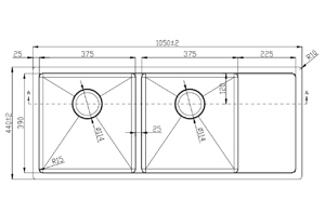 Chậu rửa Konox KN1050DDU