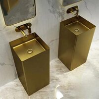 Chậu rửa lavabo chân đứng Inox 304 màu vàng Miken MS-8804RN (Đặt hàng trước 7-15 ngày)