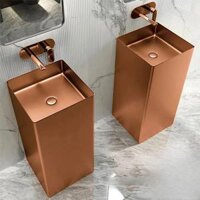 Chậu rửa lavabo chân đứng Inox 304 màu vàng đồng Miken MS-8804LG (Đặt hàng trước 7-15 ngày) - Pimisi