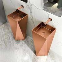 Chậu rửa lavabo chân đứng Inox 304 màu vàng đồng Miken MS-8707LG (Đặt hàng trước 7-15 ngày)