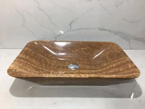 Chậu rửa lavabo chữ nhật màu vân gỗ Eximstone BST55