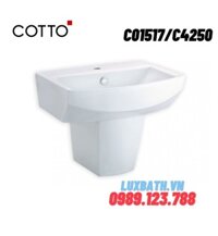 Chậu Rửa Lavabo COTTO C01517/C4250 Chân Ngắn