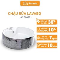 Chậu rửa lavabo dương bàn Palado PLD868D, chất liệu sứ phủ men nano cao cấp. Kích thước 460*460*145mm