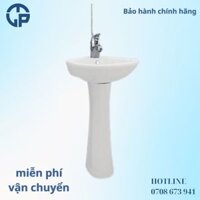 Chậu rửa lavabo góc treo tường và chân đứng Viglacera VG1 VI1T 340x340x472mm
