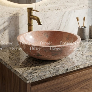Chậu rửa lavabo hồng Eximstone BST09