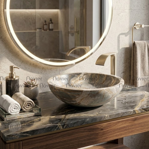 Chậu rửa lavabo màu vàng thanh hóa Eximstone DK30