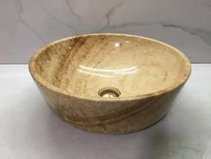 Chậu rửa lavabo màu vàng vân gỗ Eximstone BST36