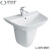 Chậu rửa Lavabo treo tường Inax L-297V/L-297VC kèm chân treo hàng Chính Hãng bảo hành theo hãng 10 năm