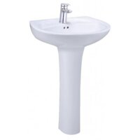 Chậu Rửa Lavabo Treo Tường Caesar kèm Chân Dài L2220/P2445