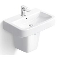 Chậu Rửa Lavabo Và Chân Ngắn Treo Tường Viglacera V50 (CD50)