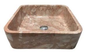 Chậu rửa lavabo vuông mỏng màu hồng Eximstone BST43