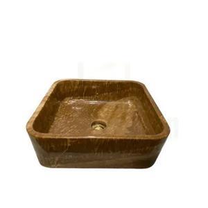 Chậu rửa lavabo vuông vàng vân gỗ Eximstone BST58