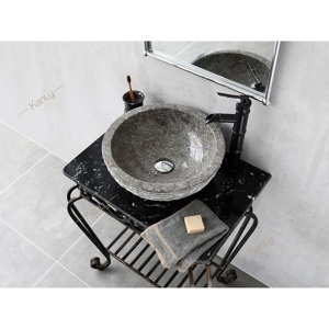 Chậu rửa mặt lavabo bằng đá KanLy MAR14Bi