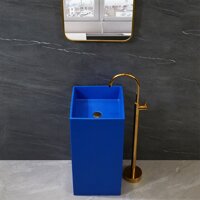 Chậu rửa mặt nghệ thuật đá nhân tạo chân đứng màu xanh cửu long Miken MKC-S8605EG