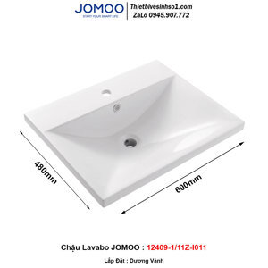 Chậu rửa mặt sứ nổi vành Jomoo 12409
