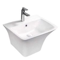 Chậu Rửa Mặt Treo Tường Vuông Vát LC-03 Men Sứ Cao Cấp