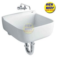 Chậu rửa mặt vuông treo tường Inax S-17V & vòi gắn tường INAX LF-12-13