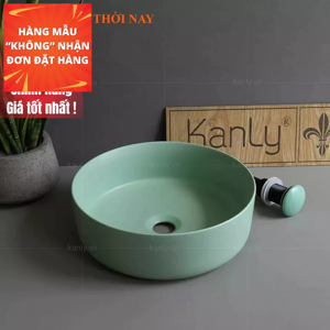 Chậu rửa sứ màu men mờ Kanly SU526