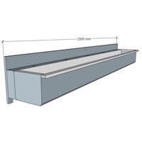 Chậu rửa tay inox treo tường 2500×400 mm