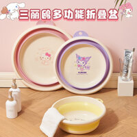 Chậu rửa tay trẻ em Sanrio có thể gập lại, chậu rửa chân, chậu rửa mặt treo tường, chậu rửa rau dày có thể gập lại