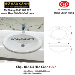 Chậu rửa thả bàn đá Hảo Cảnh HC C07