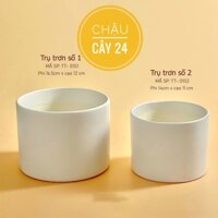 Chậu sứ trồng cây - COMBO 2 chậu trụ trơn trồng cây cảnh nội thất, cây cảnh để bàn, bonsai
