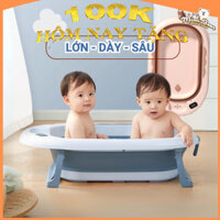 Chậu tắm bé MiniBear Nhật Bản Gấp gọn nằm cho trẻ sơ sinh và trẻ nhỏ,to,dày dặn,bồn tắm ngồi