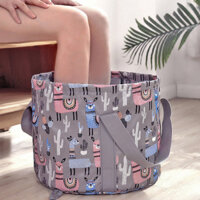 Chậu tắm chân có thể gập lại để ngâm chân, Túi bồn tắm chân di động có tay cầm, dành cho người lớn và trẻ em, Xô có thể gập lại để giặt ngoài trời, du lịch cắm trại