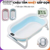 Chậu tắm cho bé gấp gọn báo nhiệt độ, thau tắm cho trẻ sơ sinh từ 0-5 tuổi, vòi hoa sen "