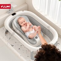Chậu Tắm Cho Bé Sơ Sinh Yuumi Thau Tắm Cho Bé Sơ Sinh Gấp Gọn Giá Tắm Silicone Êm Ái, Bảo Vệ Cổ Bé, Ngồi/Nằm Linh Hoạt