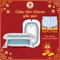 Chậu Tắm Gấp Gọn Cho Bé Kèm Lưới Tắm Size To, Thau Tắm Cao Cấp, An Toàn Cho Bé Từ Sơ Sinh Đến 8 Tuổi