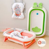 Chậu tắm gấp gọn cho bé Sasaco hình gấu/ thỏ tặng kèm phao tắm - Nhựa PP cao cấp