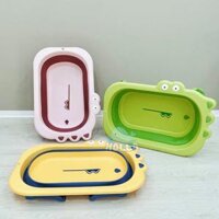 Chậu Tắm HOLLA Hình Cá Sấu Bồn Tắm Gấp Gọn Kèm Phao Tắm Cho Bé Sơ Sinh Hàng Chính Hãng