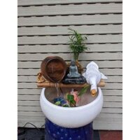 Chậu Tiểu cảnh bể cá phật tự tại an nhiên thác nước tiểu cảnh bể cá, chum lu thác nước bể cá