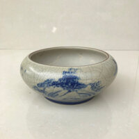 Chậu Tròn trồng cây cảnh bonsai sen đá men Rạn SP103