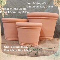 Chậu trồng cây, chậu đất nung dáng xô size lớn Bông Garden House