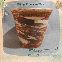 Chậu trồng cây, chậu đất nung kem sữa size lớn Bông Garden House