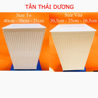 Chậu trồng cây - Chậu trồng cây vuông sọc - Chậu nhựa trồng hoa - Decor Trang trí nhà cửa