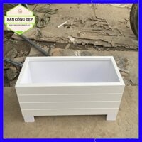 Chậu trồng cây composite; chậu composite 50x25x25 gắn chân nhựa 5cm đặt ban công, sân vườn