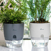 Chậu trồng cây tự tưới cỡ lớn, chậu trồng cây trong nhà bằng nhựa bền chắc Bin Garden